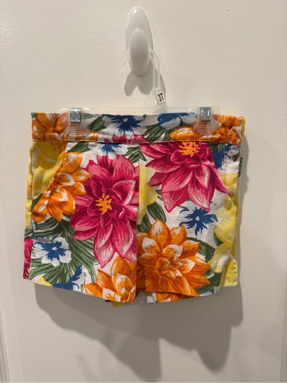 Janie and Jack Girls Floral Shorts - Pink, Orange, Yellow & Blue